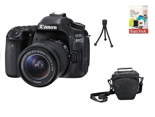 Canon 80D 18-55Mm Aps-C 24.2Mp Wifi + 32Gb + Bolsa + Tripé