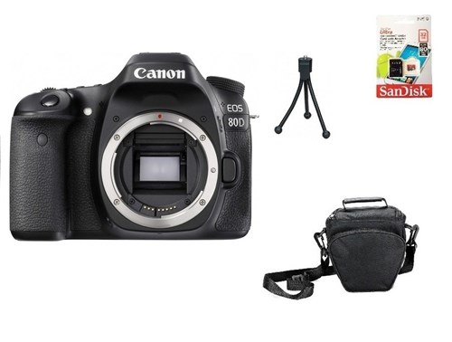 Canon 80D Aps-C 24.2Mp Wifi (Corpo) + 32Gb + Bolsa + Tripé