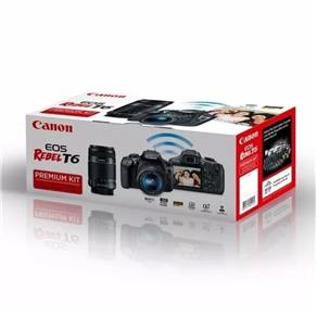 Canon Eos Rebel T6 PREMIUM Kit 18-55mm III + 55-250mm + Bag + Cartão SD 32Gb