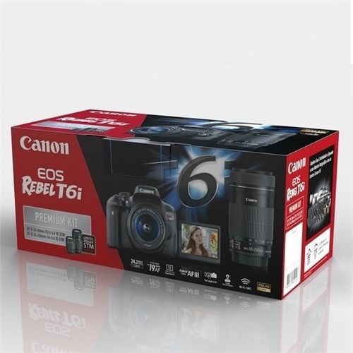 Canon T6I Premium 18-55Mm + 55-250Mm