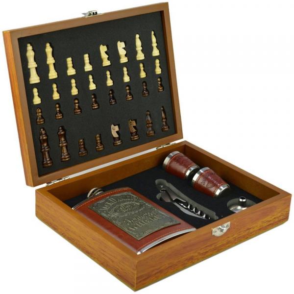 Cantil de Bolso Porta Bebida Whisky Xadrez Copo Luxo CBRN09046 - Commerce Brasil