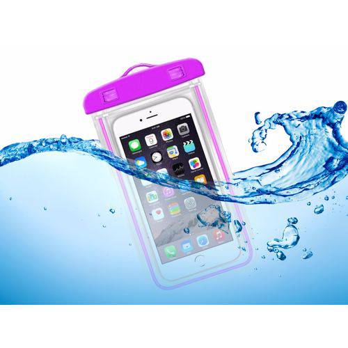 Capa a Prova D`agua Impermeável Roxa Clr para Celular Smartphone Iphone 8