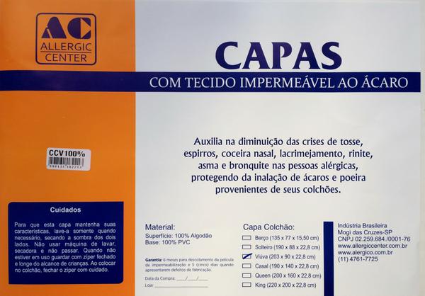 Capa Antiacaro Colchão Casal Queen Algodão 100% Allergic Center