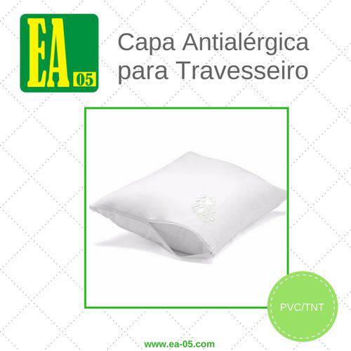 Tudo sobre 'Capa Antialérgica para Alergicos, Travesseiro Impermeável Adulto - PVC/TNT - 50x90 Cm - com Ziper'