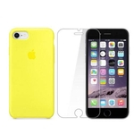 Capa silicone para Iphone XR Amarelo + película de vidro