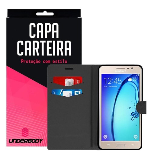Capa Carteira Preta Para Samsung Galaxy On 7 - Underbody