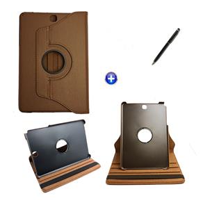 Capa Case Galaxy Tab a - 9.7´ P550 / P555 Giratória 360 / Caneta Touch (Marrom)