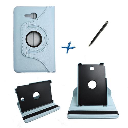 Capa Case Galaxy Tab e - 7´ T113/115 Giratória 360º / Caneta Touch (Azul Claro)
