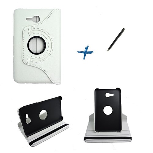 Capa Case Galaxy Tab e - 7´ T113/115 Giratória 360º / Caneta Touch (Branco)