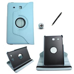 Capa Case Galaxy Tab e - 9.6´ T560/561 Giratória 360 / Caneta Touch (Azul Claro)
