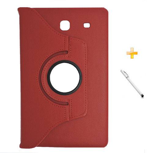 Capa Case Galaxy Tab e - 9.6´ T560/561 Giratoria 360 / Caneta Touch (Vermelho)