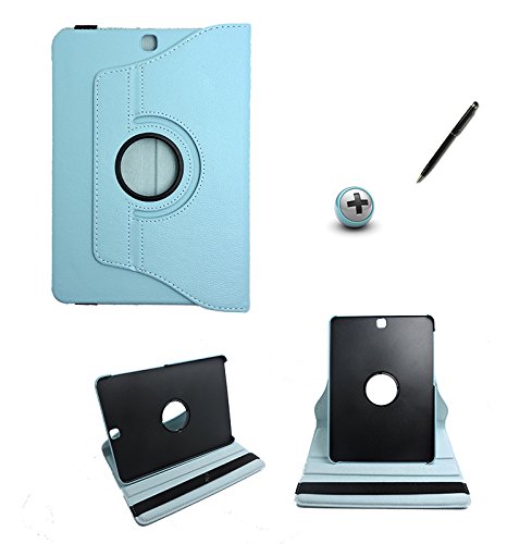 Capa Case Galaxy Tab S2-9.7´ T810/T815 Giratória 360/Caneta Touch (Azul Claro)
