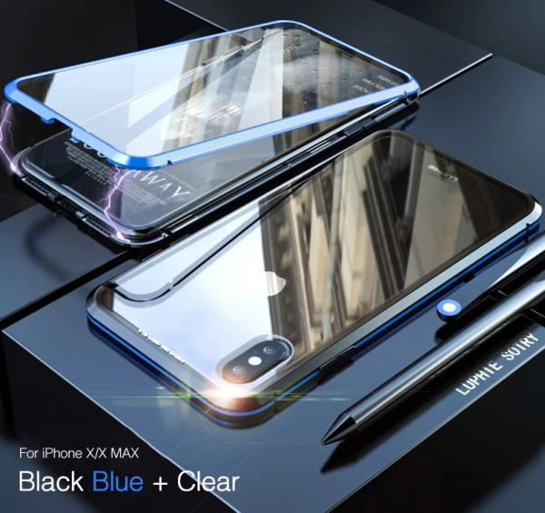 Tudo sobre 'Capa Case Magnética Blindada IPhone X - Azul - Luphie'