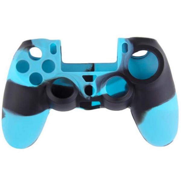 Capa Case Protetora de Silicone Gel para Controle Playstation 4 Ps4 Camuflada Azul e Preto FEIR FR-214-4M