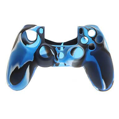 Capa Case Protetora de Silicone Gel para Controle Playstation 4 Ps4 Camuflada Azul Preto e Branco FEIR FR-214-4M