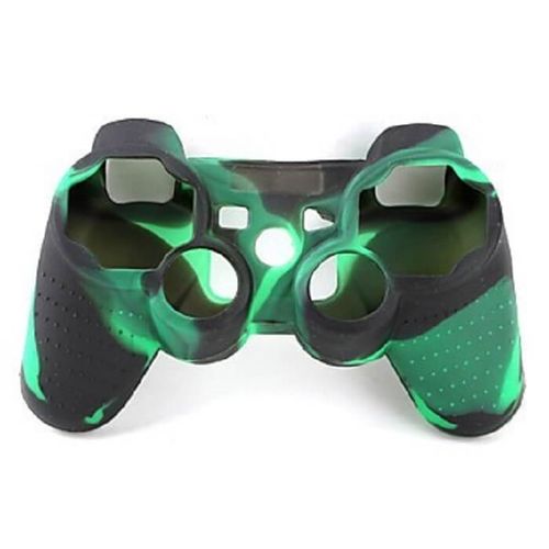 Capa Case Protetora de Silicone Gel para Controle Playstation 3 Ps3 Camuflada Verde e Preto Feir Fr-214/3