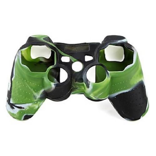 Capa Case Protetora de Silicone Gel para Controle Playstation 3 Ps3 Camuflada Verde Preto e Branco Feir Fr-214/3