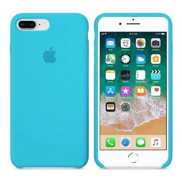 Capa Case Silicone Iphone 7 /8 Plus Azul - M3 Imports