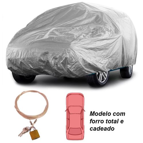 Capa Automototiva Cobrir Carro Protetora Forrada Total e Cadeado Tamanho M Carrhel