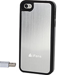 Capa com Bateria para IPhone 4/4S e Smartphone Apple 4/4S PVC Prata I-Fans