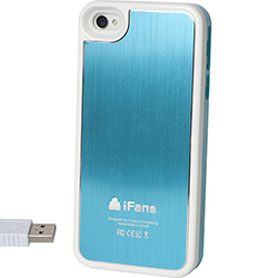 Capa com Bateria para IPhone 4/4S e Smartphone Apple PVC Azul I-Fans
