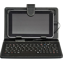 Capa com Teclado Portátil Micro USB para Tablet Preta - DL