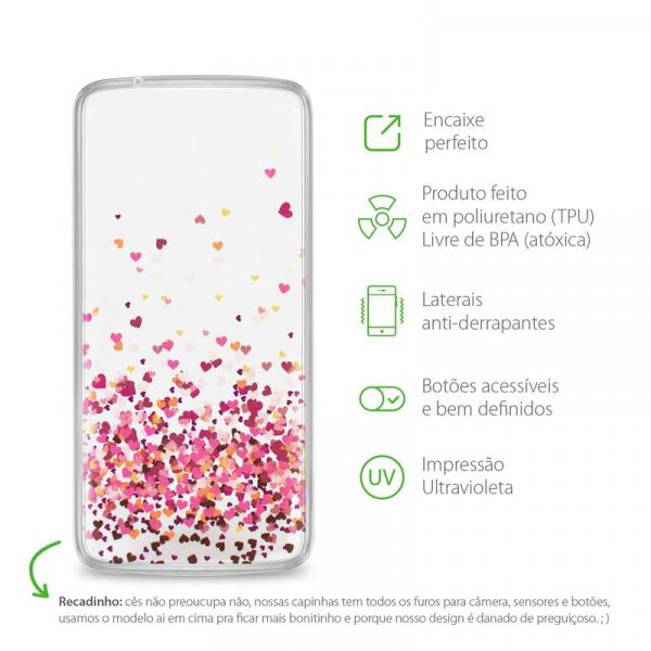 Capa Corações Rosa para Moto X Play - 99capas