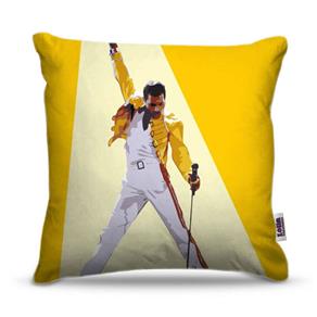Capa de Almofada - Freddie Mercury Fundo Amarelo - Referência: MUS047