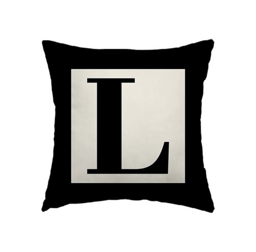 Capa de Almofada - Letra L (Preto)