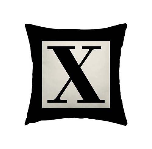 Capa de Almofada - Letra X (Preto)