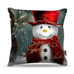 Capa de Almofada - Natal - Boneco de Neve de Cartola - Referência: NAT016
