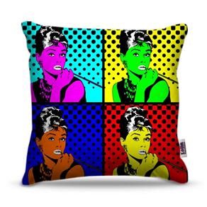 Capa de Almofada - Pop Art - Audrey Hepburn Color - Referência: POP002