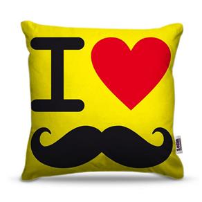 Capa de Almofada - Pop Art - I Love Mustaches - Referência: POP018