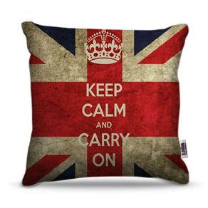 Capa de Almofada - Pop Art - Keep Calm Bandeira Inglaterra - Referência: POP019