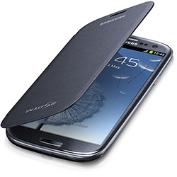 Capa de Couro com Flip para Samsung Galaxy SIII - FLIP COVER - Azul Metálico - Samsung