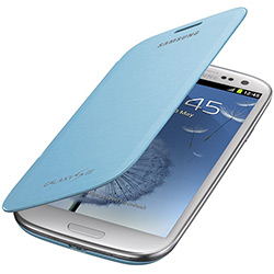 Capa de Couro com Flip para Samsung Galaxy SIII - FLIP COVER - Azul - Samsung