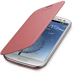 Capa de Couro com Flip para Samsung Galaxy SIII - FLIP COVER - Pink - Samsung