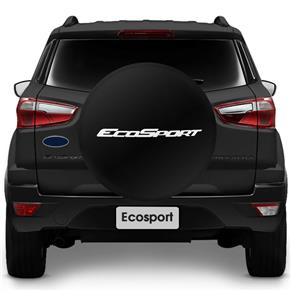Capa de Estepe Ford Ecosport 2003 a 2017 Basic Preta com Cadeado e Cabo de Aço