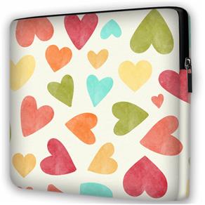 Capa de Notebook com Alça de Ombro - Love Multicorações - 14"