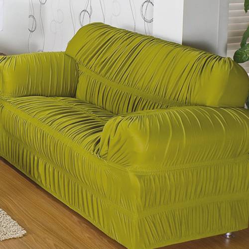 Capa de Sofa de 2 e 3 Lugares Pistache em Malha Gel 100% Poliester com Capa de 20 Elatiscos em 02 Pe