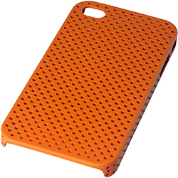 Capa Emborrachada Pequenos Furos para IPhone 4 - Laranja - Geonav