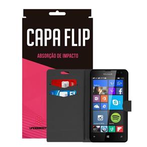 Capa Flip Preta para Nokia Lumia 532 - Underbody