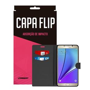 Capa Flip Preta para Samsung Galaxy Note 5 - Underbody