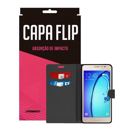 Capa Flip Preta para Samsung Galaxy On 7 - Underbody