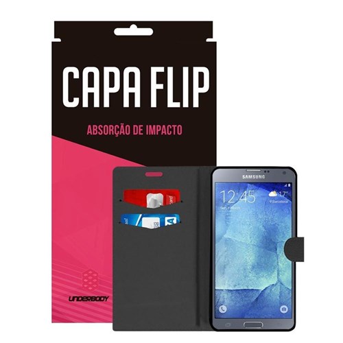 Capa Flip Preta Para Samsung Galaxy S5 New Edition - Underbody
