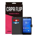 Capa Flip Preta para Sony E4 - Underbody