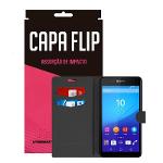 Capa Flip Preta para Sony Z4 - Underbody
