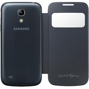 Capa Flip S-view Samsung Galaxy S4 Mini I9190 I9192 I9195 - Preta