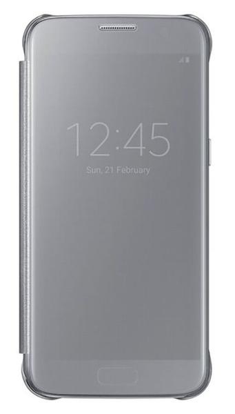 Capa Original Protetora Clear View Samsung Galaxy S7 Prata