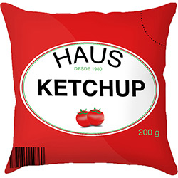 Tudo sobre 'Capa para Almofada Ketchup Vermelha Poliéster (40x40cm) - Haus For Fun'